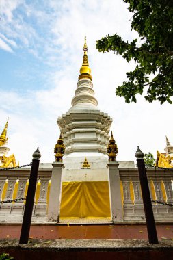 White pagoda in Pra That Doi Pra Chan temple, Lampang province.