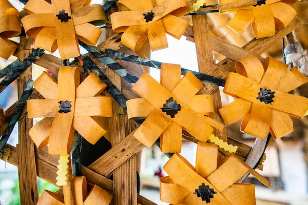 stock image Wooden flower for Thai tradition, Thailand.