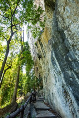 Pathway to tourist attraction of Phratupha rock painting, Lampang province.