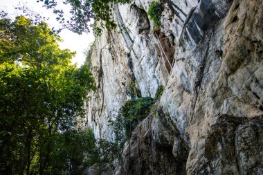 Cliff in tourist attraction of Phratupha rock painting, Lampang province.
