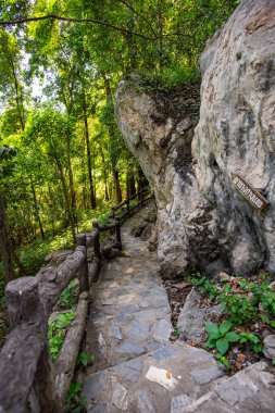 Pathway in tourist attraction of Phratupha rock painting, Lampang province.