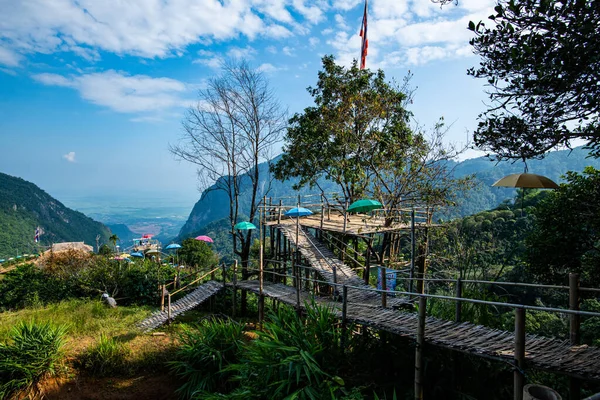 Bamboo Bridge Mountain View Pha Village Chiang Rai Province — Photo