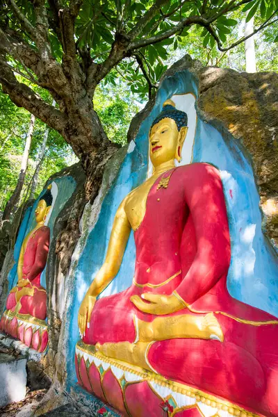 Phayao Thailand October 2019 Stone Carving Art Buddha Phrathat Chom — Fotografia de Stock