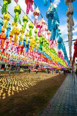 LAMPHUN, THAILAND - October 29, 2019 : Lamphun Lantern Festival in Phra That Hariphunchai temple, Lamphun province.