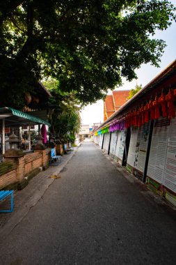 Small road in Phra That Hariphunchai temple, Lamphun province.