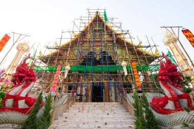 Mahawan Woramahawihan Temple under renovation, Lamphun province.