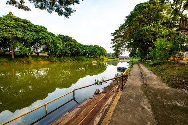 Kuang River during Loy Kratong Festival, Lamphun province.