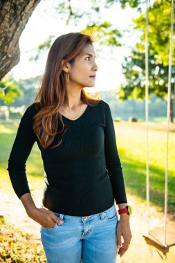 Asia woman with natural background, Thailand.