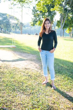 Asia woman with natural background, Thailand.