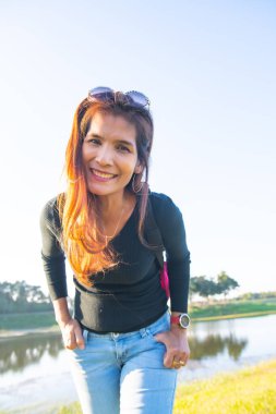 Asia woman with natural background, Thailand.