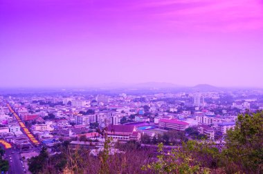 NAKHONSAWAN, THAILAND - January 24, 2020 : Aerial view of Nakhon Sawan cityscape, Thailand.