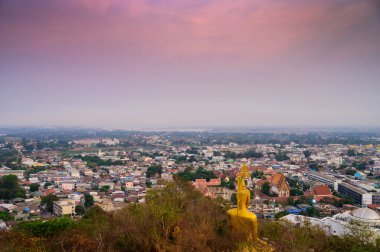 Aerial view of Nakhon Sawan cityscape, Thailand.