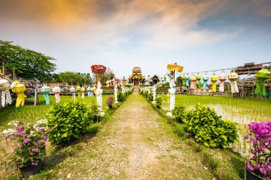 Beautiful park of Tah Mai I temple, Chiang Mai province.