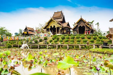 Beautiful park of Tah Mai I temple, Chiang Mai province.