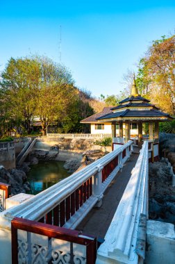 Landscape of park at Tham Phra Sabai temple, Lampang province.