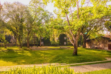 Vintage building with beautiful park in Chiang Mai province, Thailand.