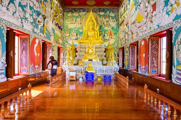 NAKHON SAWAN, THAILAND - January 25, 2020 : Buddha Statue with Beautiful Thai Style Art at Sriutumpron Temple, Nakhon Sawan Province.