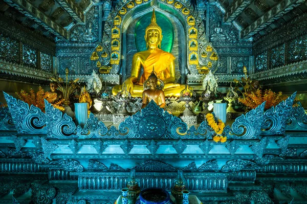 Όμορφο Άγαλμα Του Βούδα Στο Wat Sri Suphan Silver Temple — Φωτογραφία Αρχείου