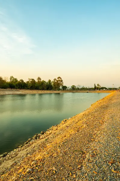 Reservoir Walkway Sunset Chiang Mai Province — Stockfoto