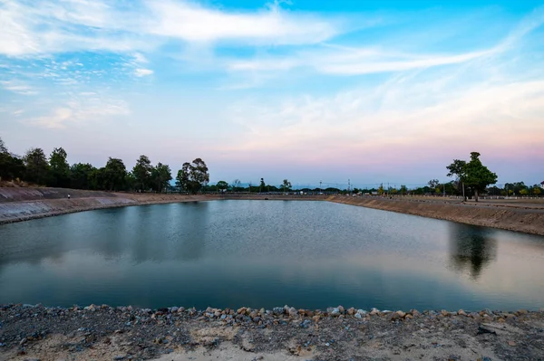 Reservoir Walkway Sunset Chiang Mai Province — 스톡 사진