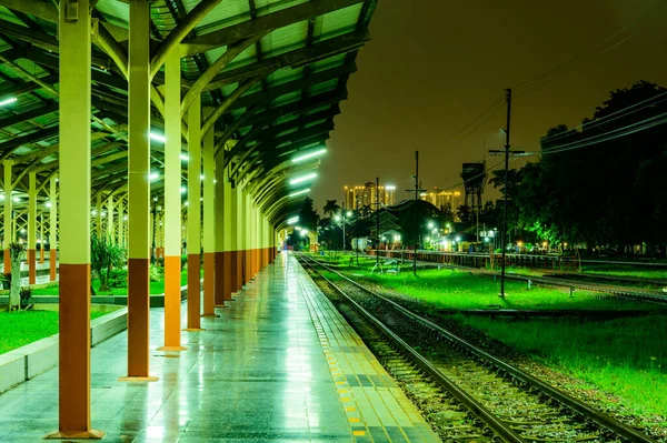 Chiang Mai Järnvägsstation Kvällen Thailand — Stockfoto