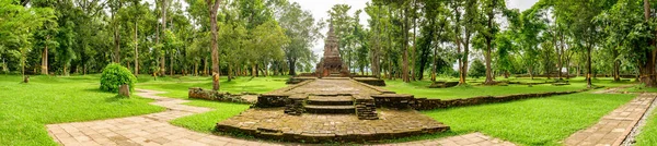 Panorama View Ancient Pagoda Wat Sak Chiang Rai Province — Fotografia de Stock