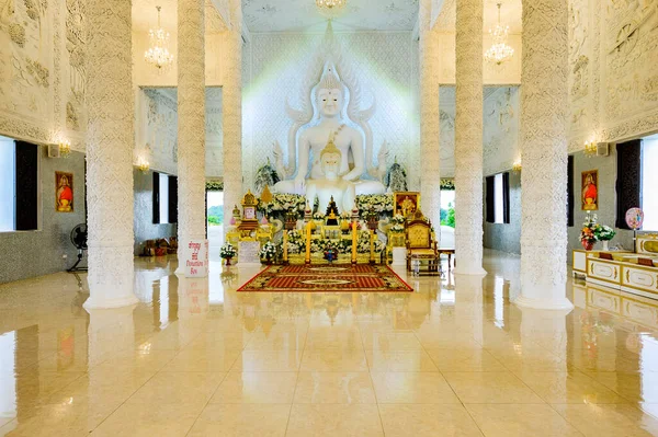 Chiang Rai Thailand August 2020 Beautiful White Buddha Statue Wat — Foto Stock