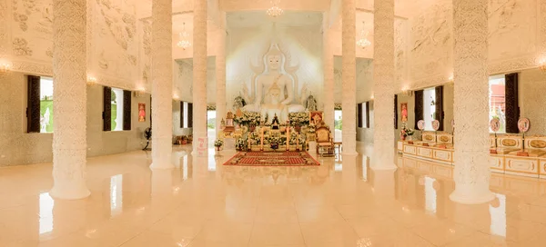 Chiang Rai Thailand August 2020 Panorama Beautiful White Buddha Statue — Foto Stock