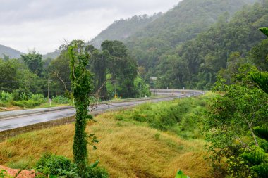 Highway in Rain at Chiangmai Province, Thailand.