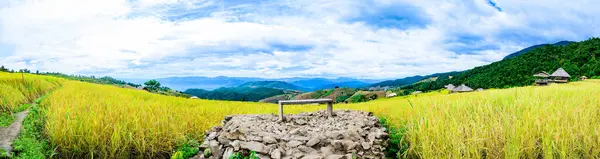 stock image Panorama View of Pa Bong Piang Rice Terraces at Chiang Mai Province, Thailand.