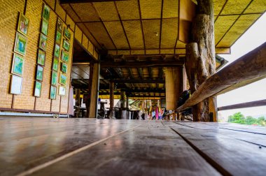 NAN, THAILAND - November 5, 2020 : Tai Lue Style Building in Pua District, Nan Province.