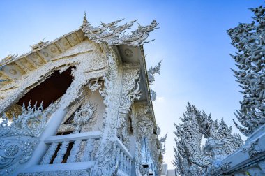 Beautiful White Church in Rong Khun Temple, Chiang Rai Province.