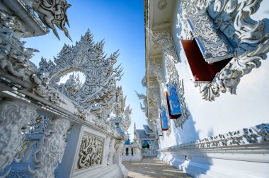 The Corridor with Thai Style Decoration in Rong Khun Temple, Chiang Rai Province.