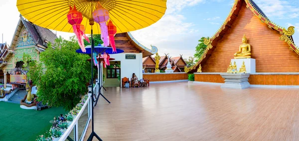 Nan Thailand November 2020 Panorama View Beautiful Building Rice Fied — 스톡 사진