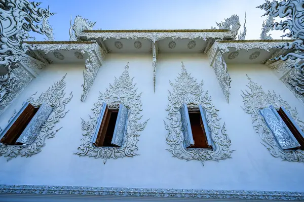Beautiful White Church Rong Khun Temple Chiang Rai Province — Stock fotografie