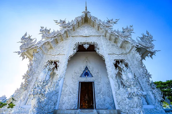 Beautiful White Church Rong Khun Temple Chiang Rai Province — Fotografia de Stock