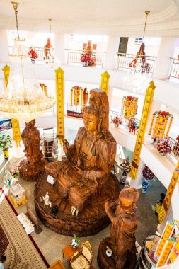 Guan Yin heykeli Hyuaplakang Tapınağı, Tayland 'da yapılmış..