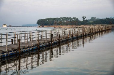 Walk way in Kwan Phayao lake, Thailand.