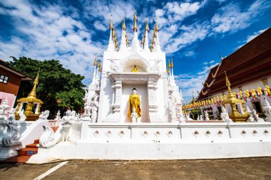 The Pong Sunan temple with clouds in Phrae province, Thailand.