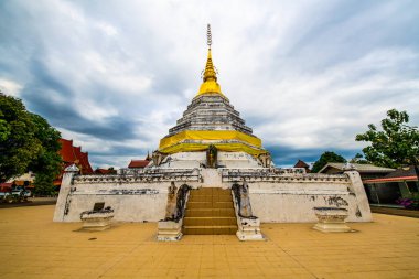 White pagoda in Wat Laung temple, Thailand.