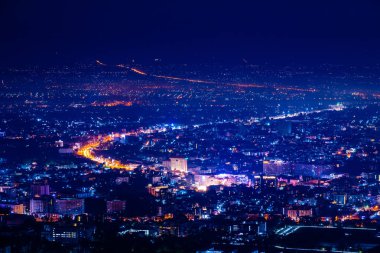 Chiangmai city in the night, Thailand.