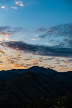 Mountain view  with mist at Wat Phrathat Doi Leng view point, Thailand.