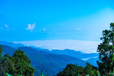 Sea of fog at Doi Kiew Lom view point in Huai Nam Dang national park, Thailand.