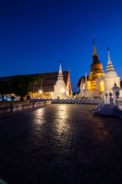 Suan Dok temple in the night, Thailand.