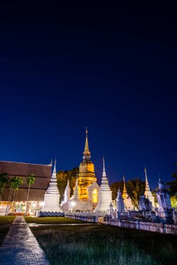 Suan Dok temple in the night, Thailand.