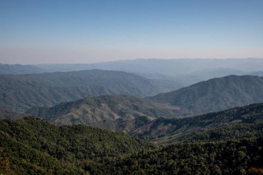 Mountain view at 1715 view point in Nan province, Thailand.