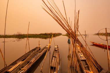 Fishing boat in Kwan Phayao lake, Thailand.