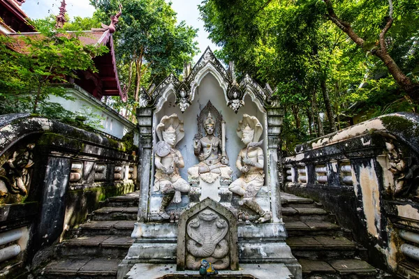 stock image Thai style Angel statue in Analyo Thipayaram temple, Thailand.