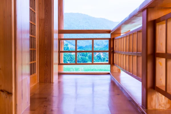 stock image Japanese style corridor with natural view, Thailand.