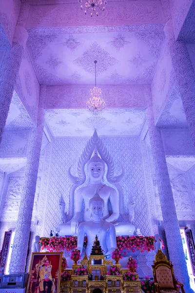 Vit Buddha Staty Hyuaplakang Tempel Thailand — Stockfoto